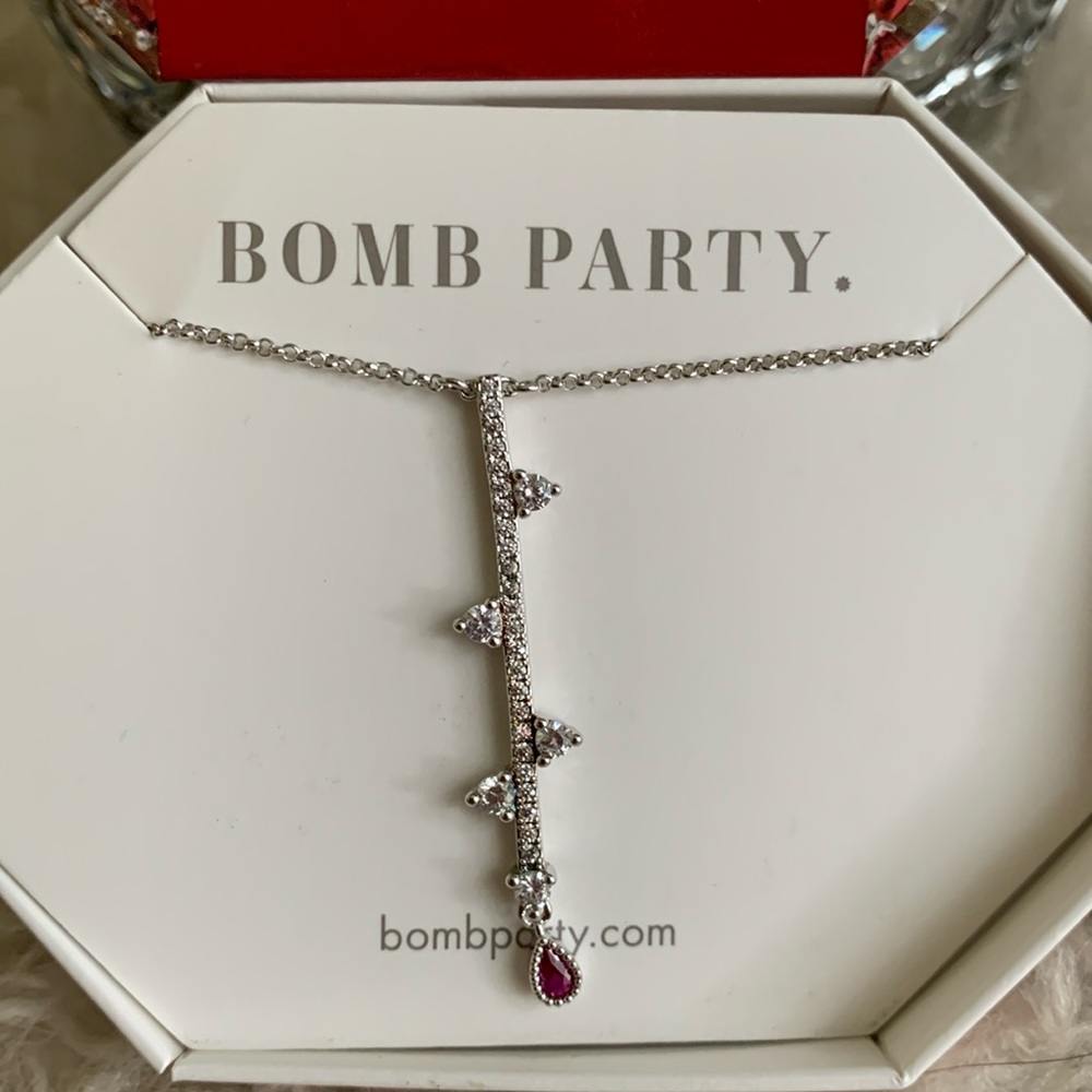 Bomb Party July birthday collection 2022. Drop of glam necklace